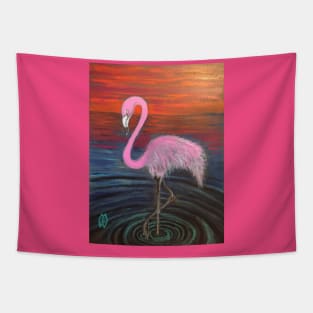 Flamingo at Sunset Tapestry