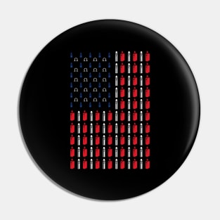 American Flag design with Vaping items cloudchasers graphic USA Pin