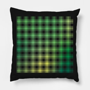 Plaid Pattern Natural Green and Yellow Gradient Pillow