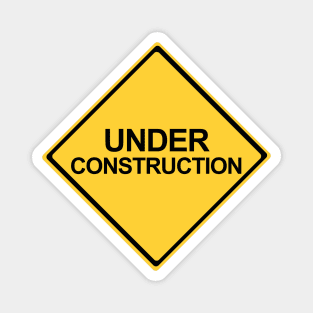 Under Construction Yellow Warning Sign Magnet