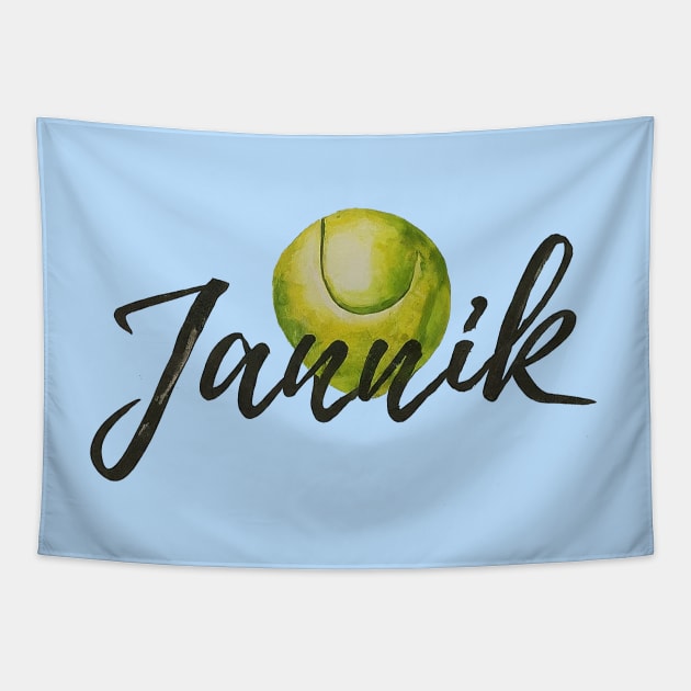 Jannik Sinner Tennis Classic Tapestry by Retro Travel Design