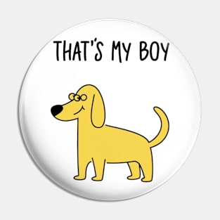 Funny yellow dog with glasses Pin