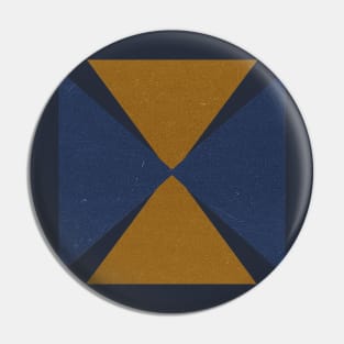 Blue and Brown Triangles Pin