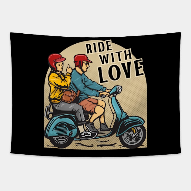 Ride with Love Tapestry by Stenau Artwerk