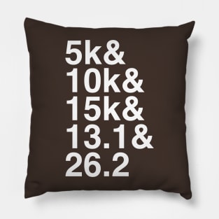 Running Race Distances, 5k to Marathon Pillow