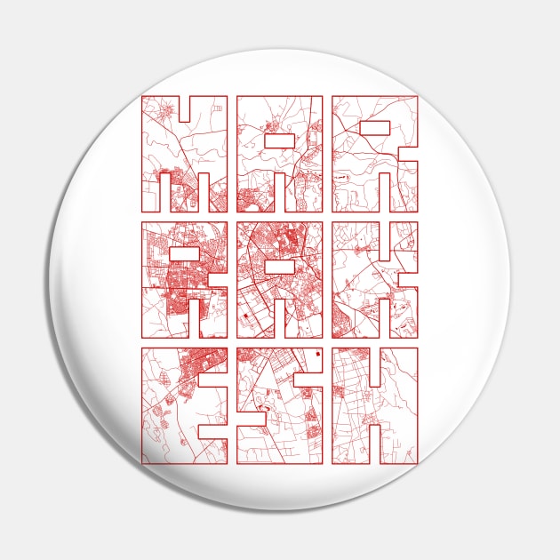 Marrakesh, Morocco City Map Typography - Oriental Pin by deMAP Studio