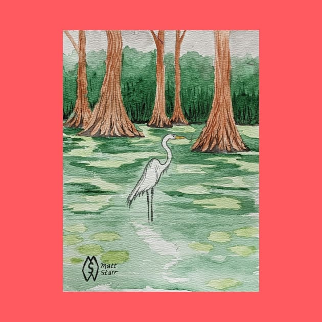 Egret in the swamp by Matt Starr Fine Art