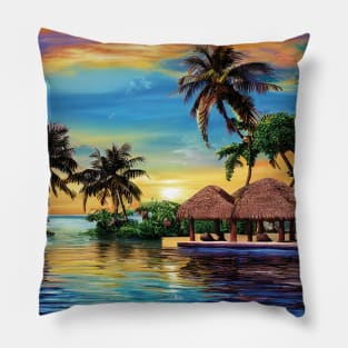 Tropical Paradise Hawaii Pillow