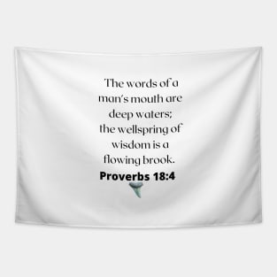 Proverbs 18:4 Man's Words Bible Verse (Plain) Tapestry