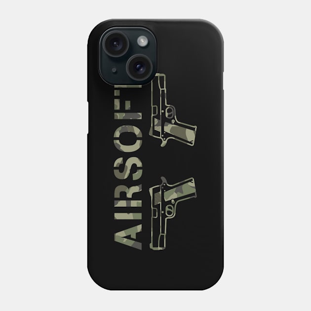 AIRSOFT PLAYER CAMOUFLAGE PISTOL Phone Case by JWOLF