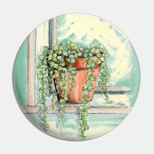 String of Pearls, Still Life Pin