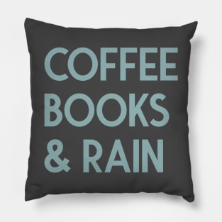 Coffee, Books, & Rain Pillow