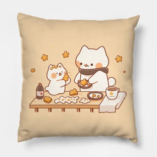 Cat Christmas Bakery Pillow