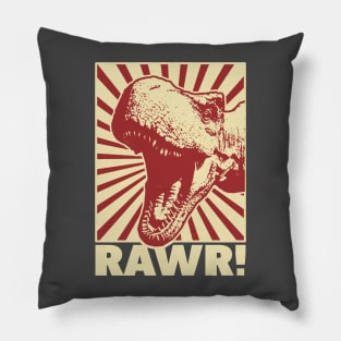 RAWR Tyrannosaurus Rex T-Rex Vintage Retro T Rex Pillow