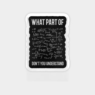 What Part Of Don't You Understand - funny Math Teacher Gift T-shirt Magnet