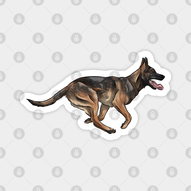 Cute Belgian Malinois | Belgian Shepherd Dog Magnet by Shirin Illustration