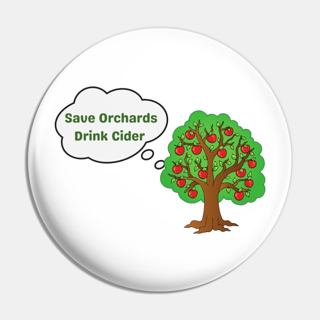 Save Orchards Drink Cider Pin by Cider Chat