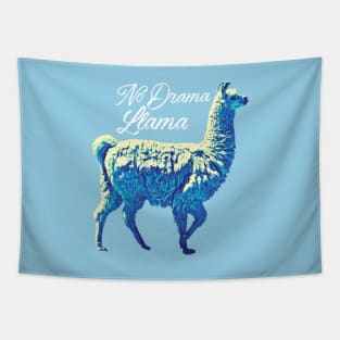 No Drama Lhama - Bluish Tritone Design Tapestry