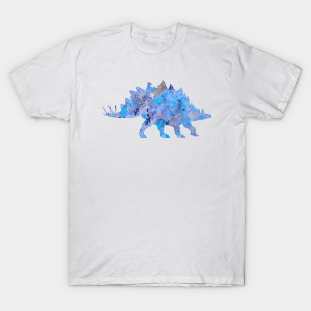 Discover Light Blue Stegosaurus Watercolor Painting - Stegosaurus - T-Shirt