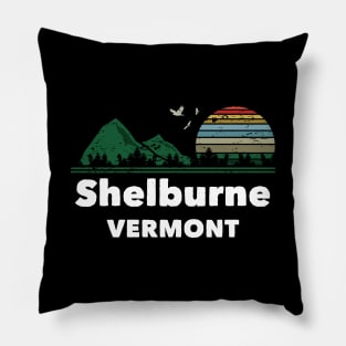 Mountain Sunset Flying Birds Outdoor Shelburne Vermont Pillow