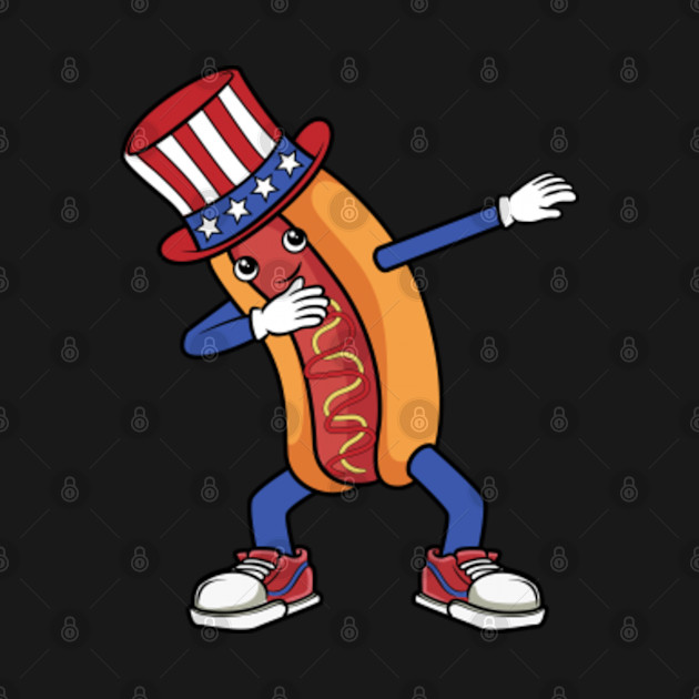 Discover Dabbing Hot Dog I Dab Dance USA Hotdog I USA Patriotic Gift - Dabbing Hot Dog - T-Shirt