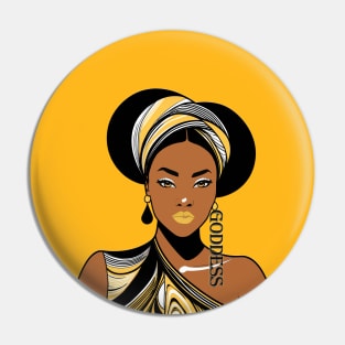 Black Woman Goddess Pin