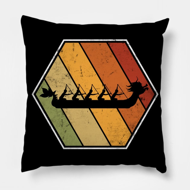 Dragon Boat Team Retro Vintage Logo Pillow by Shirtbubble