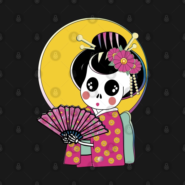 Geisha skeleton by Edofest