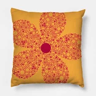 Flower in Modern Paisley Outline Design Pillow