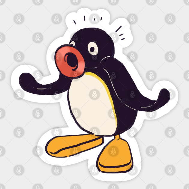Vader Norm Springplank surprised noot penguin meme / pingu - Pingu - Sticker | TeePublic