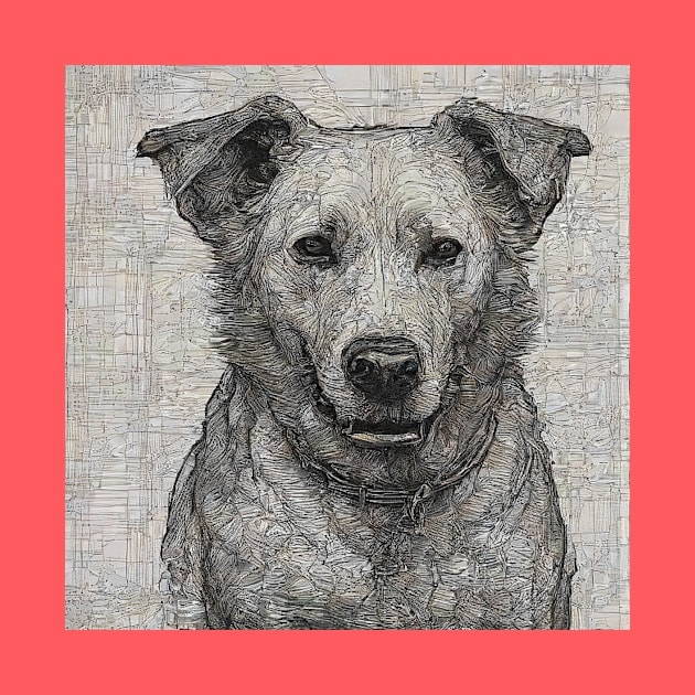 Dog Sketch Design by Dreamy Canvas Art