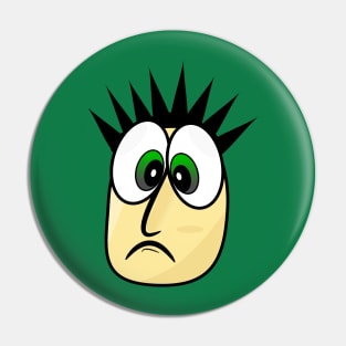 Disappointed Funny Face Cartoon Pin