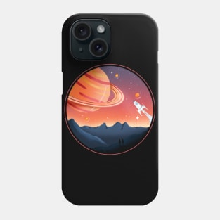 Rocket to Saturn Phone Case