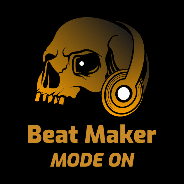 Beat Maker Mode On Yellow Skull by AudioWear