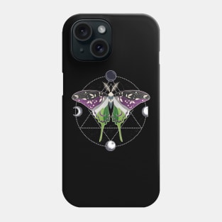 Aroace Luna Moth LGBT Asexual Aromantic Pride Flag Phone Case