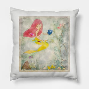 Mermaid in the Bathtub!!! Pillow