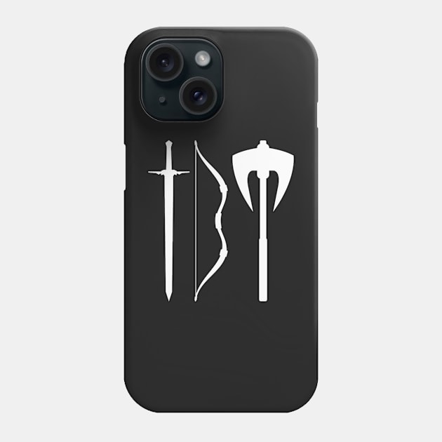 You have my sword and my bow and my axe III - White - Fantasy Phone Case by Fenay-Designs