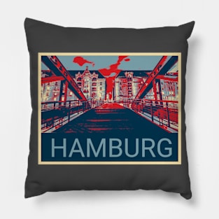 Hamburg in Shepard Fairey style Pillow