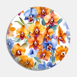 Watercolor Orchid Pattern Pin