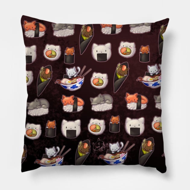 Sushi cats Pillow by Lyxy