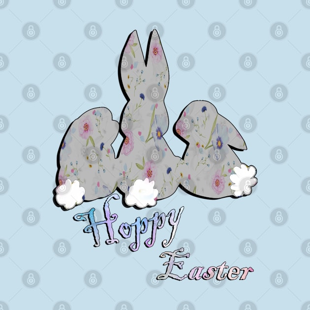 Happy Easter Bunnies & Funny Quote Hoppy Easter by tamdevo1