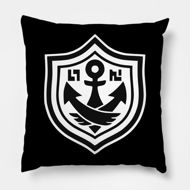 Anchor Tee (Full/Black+White) Pillow by Sonchezz