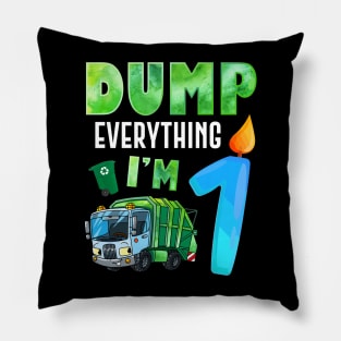 Recycling Trash 1 Year Old Garbage Truck 1st Birthday Kids Pillow