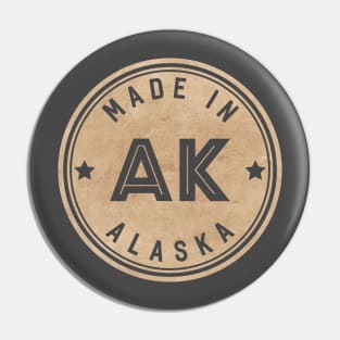 Made In Alaska AK State USA Pin