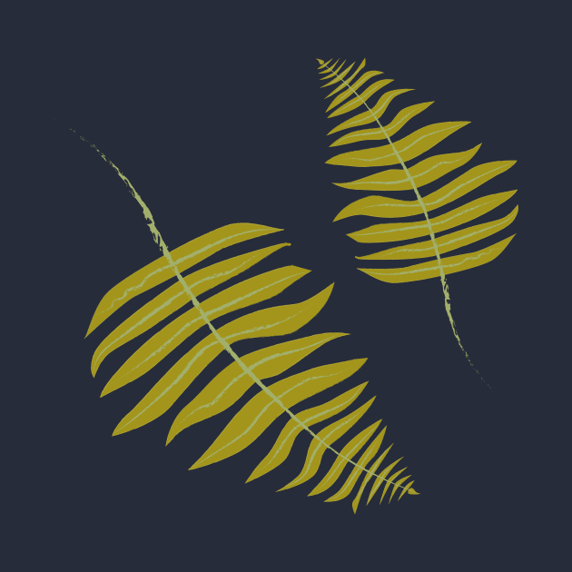 Two Ferns - Nature Illustration by sadsquatch