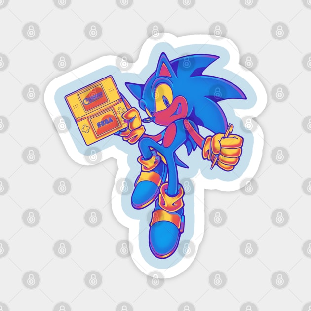 Sonic Playing Game Magnet by Zet Art