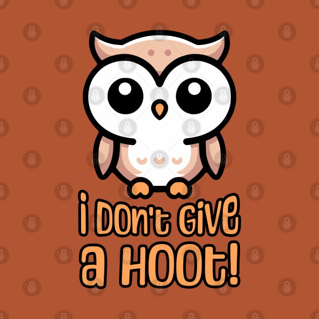 I Don't Give A Hoot! Cute Owl Pun by Cute And Punny