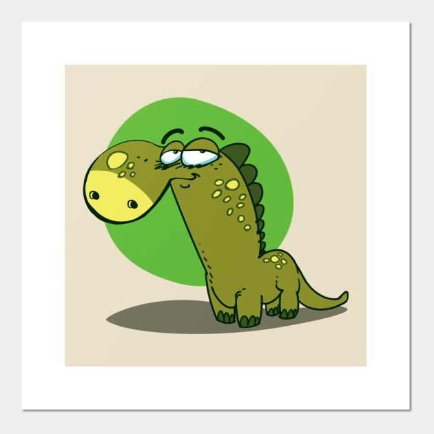 Funny Dino Cartoon Style Dinosaur Illustration Cartoon Dinosaur Posters And Art Prints Teepublic