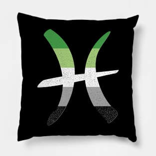 Aromantic Pisces Pride Flag Zodiac Sign Pillow