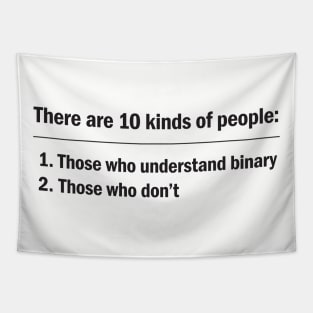 10 Kinds of People - Black Text Tapestry